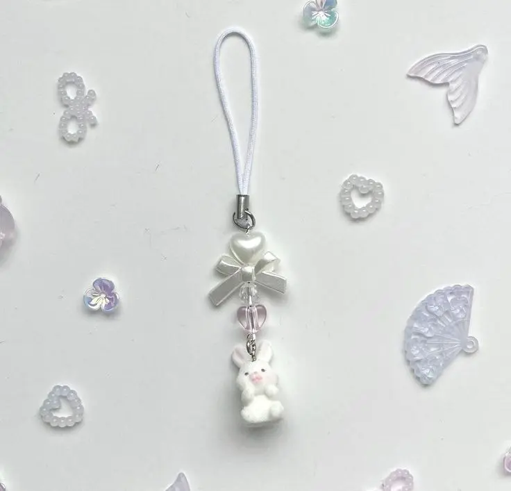 兔子毛絨手機護身符