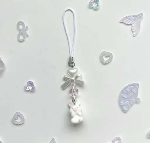 兔子毛絨手機護身符