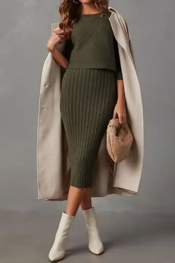 羅紋緊身迷你裙